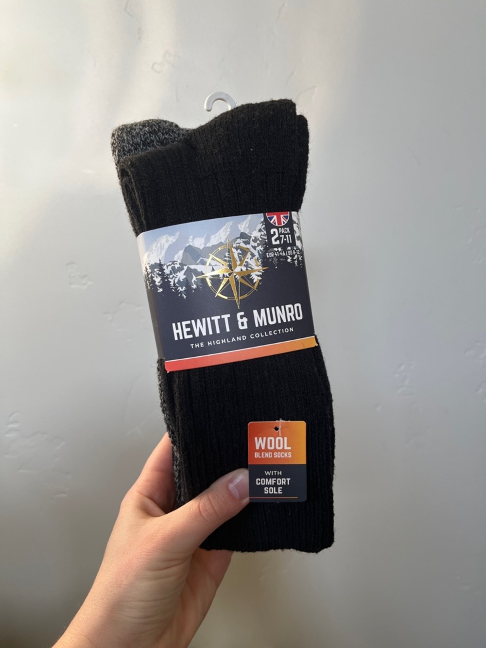 Men’s Black & Gray Wool Blend Socks